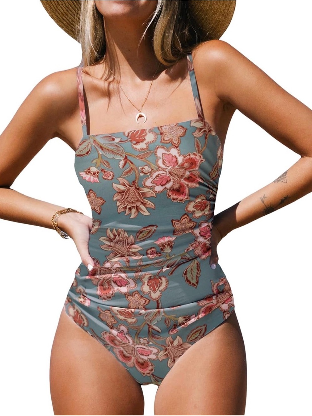CUPSHE Floral Paisley One-Piece Swimsuit